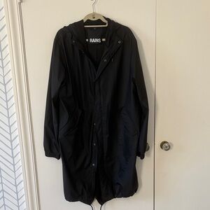 Rains Men's Black Raincoat Size XL